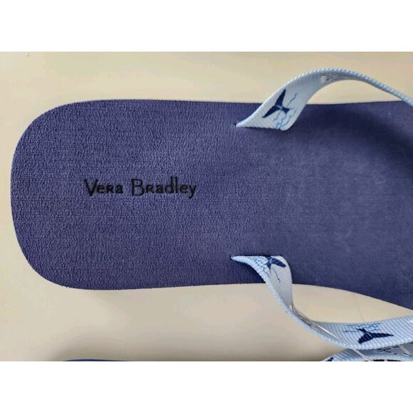 Vera Bradley Webbing Strap Women's Flip Flops Sandals Really Regatta Blue Size 9 - Picture 4 of 8